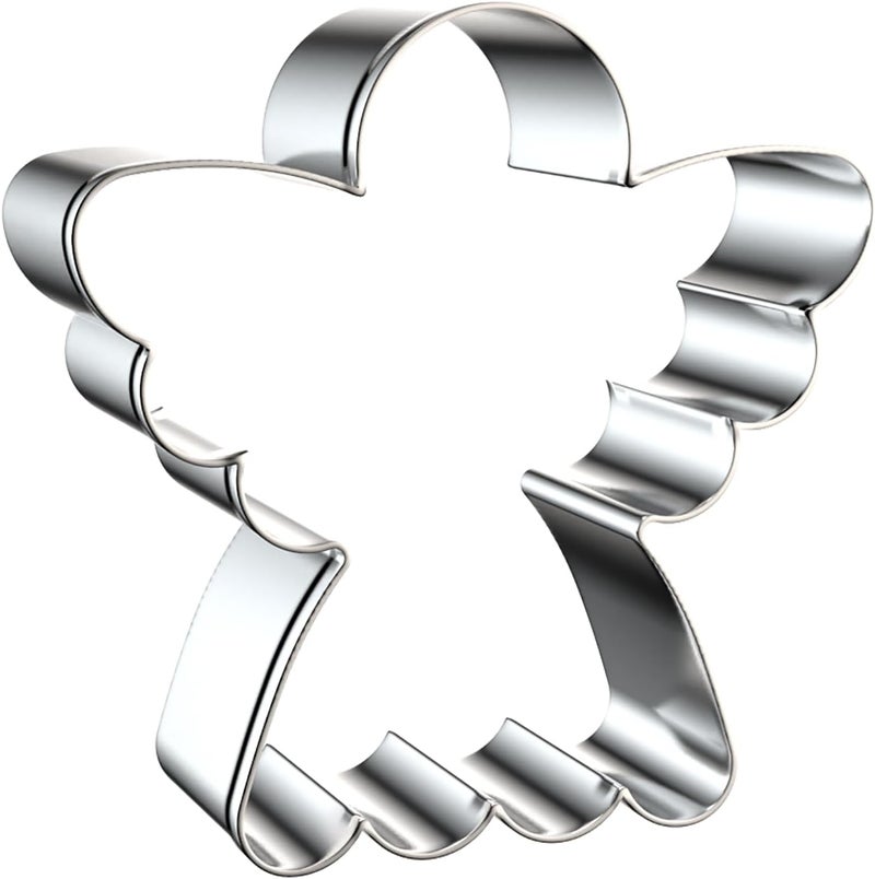 QAAQS Angel Cookie Cutters Shapes Set for Kids Birthday Party Religious Baptism Christmas Baking - 5 inch, 4 inch, 3 inch, 2 inch - Stainless Steel - Image 4